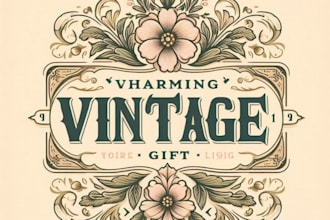 make a charming hand drawn gift logo with timeless elegance
