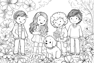 draw unique digital coloring book pages for children