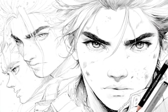 illustrate comic book page manga anime graphic