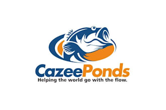 create a tranquil waterscape particular logo