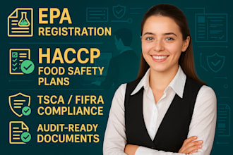 do epa registration, haccp food safety plans and full compliance docs