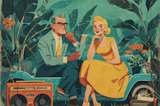 draw a retro vintage illustrations for you