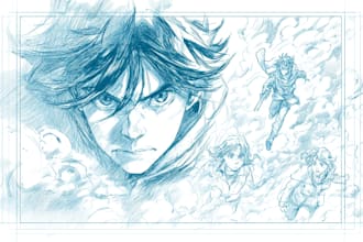 draw comic book illustration pages and cover art for manga