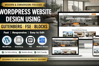 design a modern wordpress website using gutenberg, fse, and kadence blocks