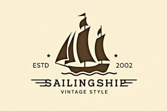 design awesome sailing ship logo for you