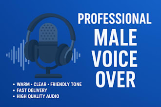 record a clean and warm voice over for ads, narration, and youtube video