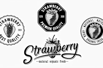 make different strawberry fruit logo