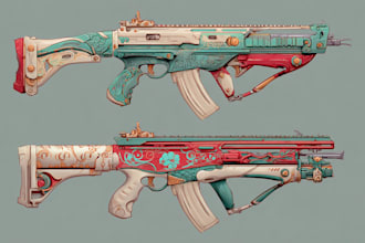 design creative concept art of weapons and items