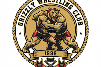 design a bold wrestling logo for your team or brand