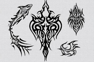 create a profesional tribal tattoo design
