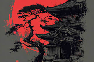do japanese tshirt design or anime graphic custom t shirt