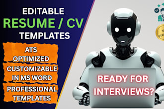 provide ats friendly editable resume templates in ms word