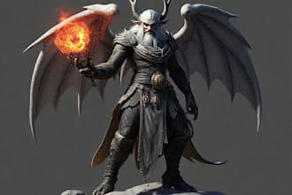 create high quality 3d character art, fantasy art, sci fi art, and concept art