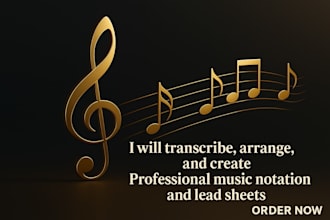 transcribe arrange and create professional music notation and lead sheets in 24h