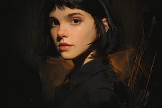 draw digital portrait oil painting from photo
