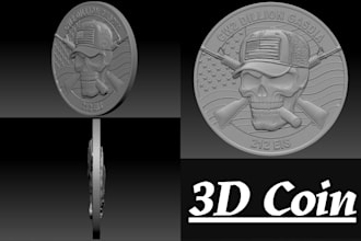sculpt 3d bas relief coins for printing