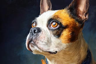 create a custom watercolor pet portrait or pet painting