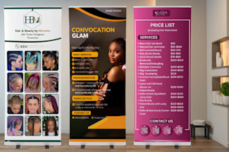 design promotional roll up banner, retractable, pull up banner, design banner