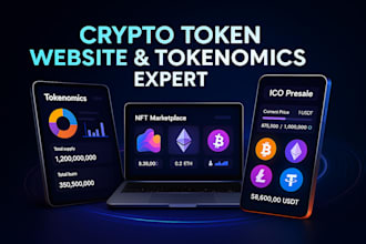 build tokenomics and crypto, ico, nft, meme coin websites