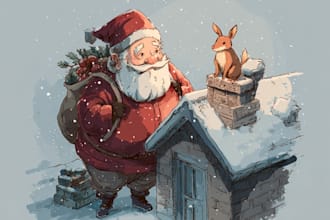 draw christmas illustrations for anything