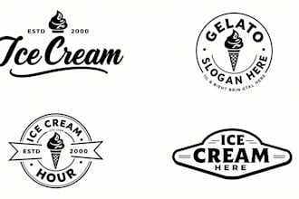 make a high quality food ice cream logo for your business
