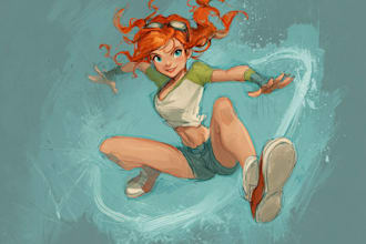 draw cartoon, anime, super hero portrait or concept art