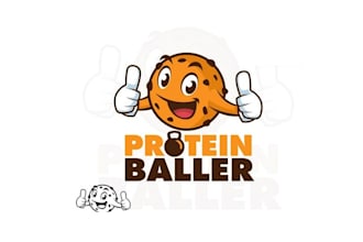 design powerful food protein peanut butter balls logo
