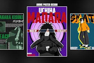 create professional and modern anime poster designs