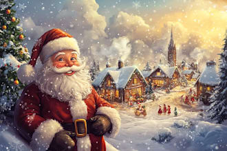 illustrate christmas card, christmas character