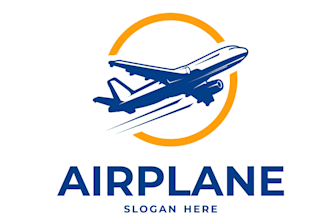 design professional airplane logo badge patch