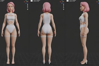 sculpt custom nsfw 3d character model in blender for vrchat, game ready