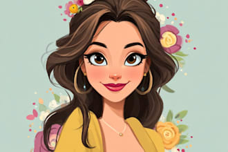 disney style cartoon portrait