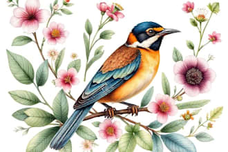 draw botanical animal art