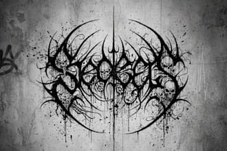 design an unreadable extreme metal logo for your band