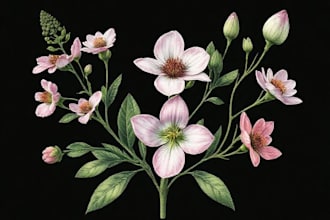 create digital botanical  illustration