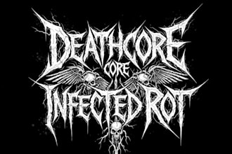 design a hand drawn deathcore logo for your band