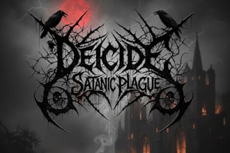 design a dark and chaotic black metal logo for your band