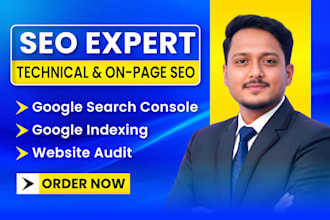 do website audit, on page, technical seo, google search console and indexing