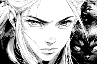 draw a comic, manga or book cover