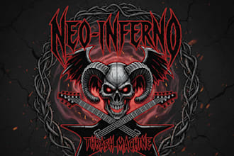 design an evil looking thrash metal band logo for your band