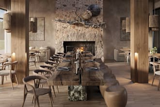 reconstruct exist restaurant,render architecture for construction, modern facade