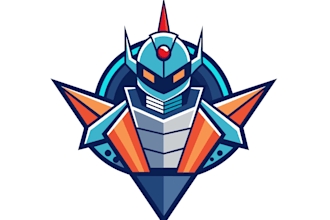 wonderful modern mecha logo design with express delivery