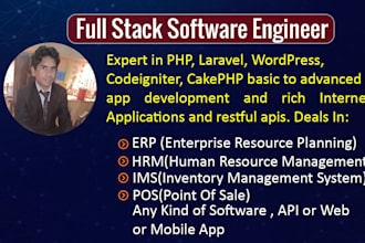 develop crm software erp pos hrm inventory in php laravel