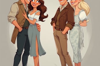 design couple portrait illustration