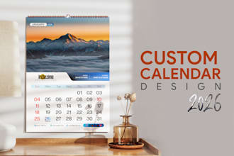 design a professional and print ready custom calendar 2026