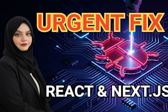 fix react js, next js, node js, and tailwind CSS bugs within 3 hours