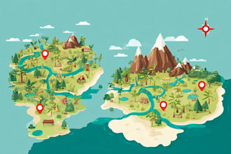 create a vector cartoon or flat style map