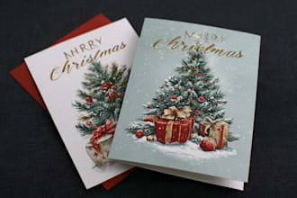do design christmas card, greeting card, or invitation card