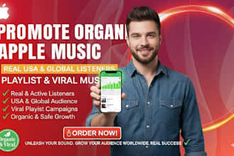 organic apple music promotion for songs, albums, playlists, streams growth