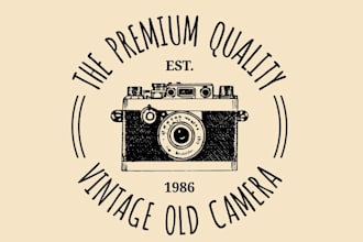 design a custom camera logo for photo studios and creator